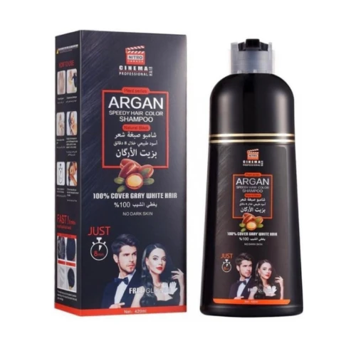 شامبو صبغة شعر بزيت الارجان بني غامق من ليزر وايت - 420مل
