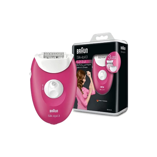 ماكينة إزالة الشعر للجسم والساقين 3 ملحقات من براون  3-273