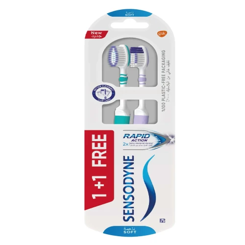 فرشاة أسنان سنسوداين مفعول سريع ناعم - 1 + 1