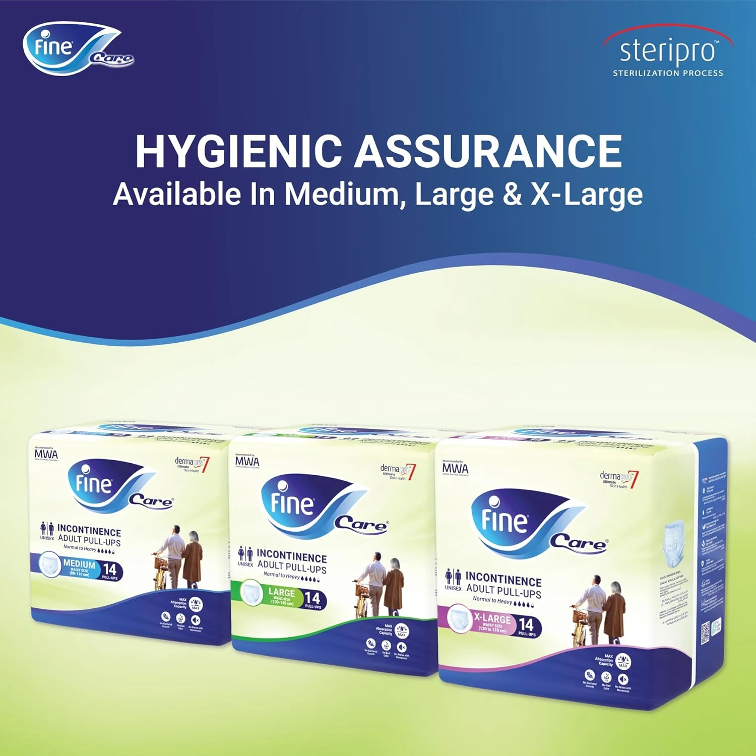 فاين كير حفايض كلوت لكبار السن مقاس (L) - 14 حفاض