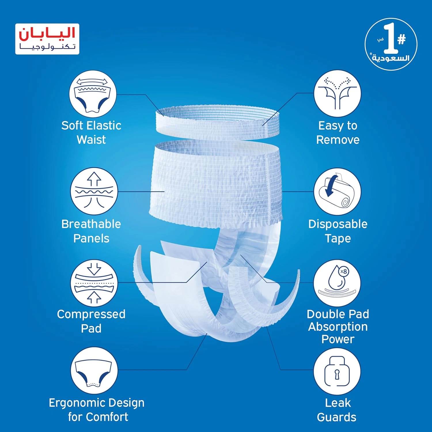 ليفري حفائظ لكبار السن كلوت وسط 18 قطعة