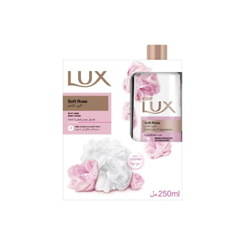 لوكس غسول الجسم بالورد الناعم مع لوفة 250 مل
