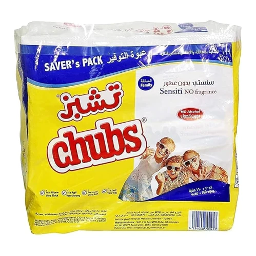 تشبز، مناديل اطفال مبللة، سنستي عناية بالبشرة، خالي من العطور - 160 قطعة