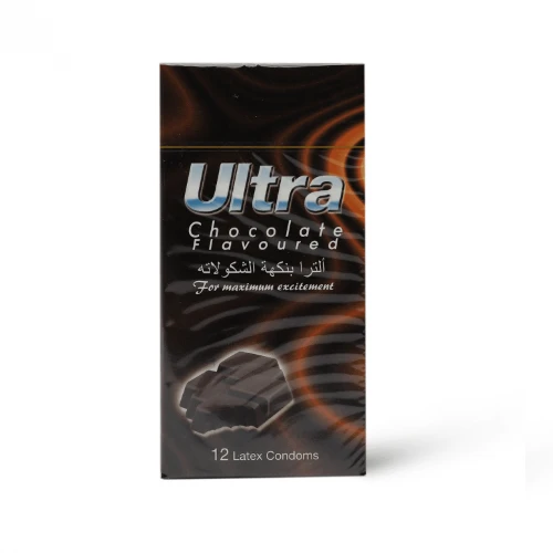 ألترا، واقى ذكرى بنكهة الشوكولاتة - 12 قطعة