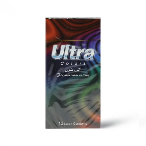 ألترا واقى ذكري ملون - 12 قطعة