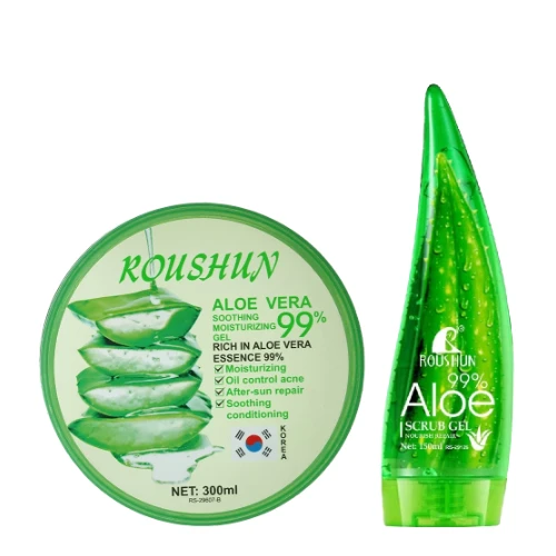 روشين جل الصبار للبشرة 300 مل+ مقشر البشرة 150 مل