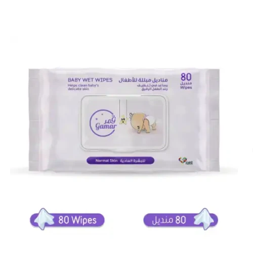 قمر مناديل للأطفال للبشرة العادية 80 منديل