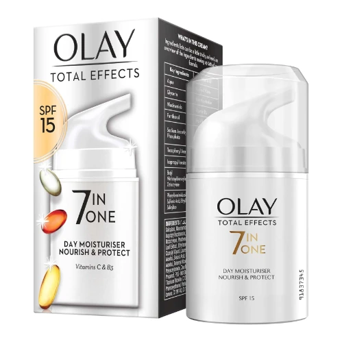 أولاي توتال إفيكتس كريم مرطب 7 في 1 المقاوم أعراض تقدم سن البشرة مع عامل حماية من الشمس  50 مل