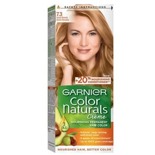 صبغة شعر جارنييه كولور ناتشرلز  لون أشقر بندقي رقم 7.3 - 1 عبوة