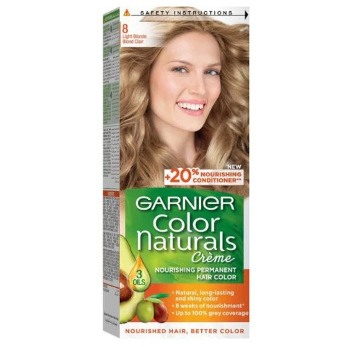 جارنييه كولور ناتشرلز صبغة شعر لون أشقر فاتح رقم 8 - 1 عبوة